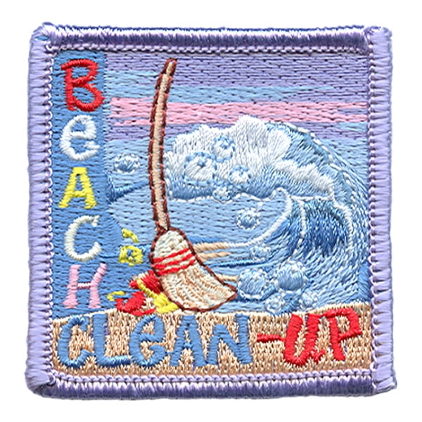 12 pieces 2" Custom Activity Scouts Applique Fun Patches - Beach Clean - Up Patch