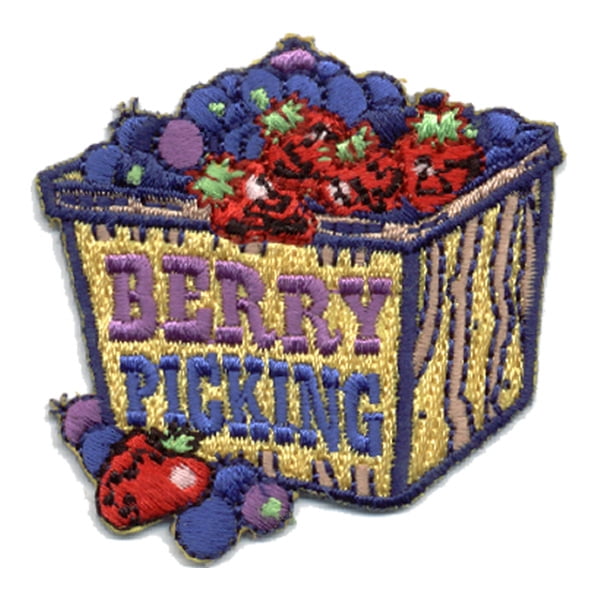12 pieces 2" Custom Activity Scouts Applique Fun Patches - Berry Picking - Basket Patch