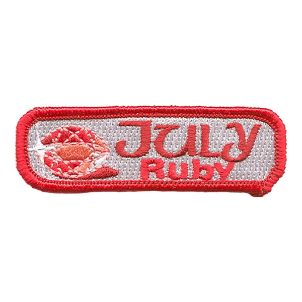 12 pieces 2" Custom Activity Scouts Applique Fun Patches - Birthstone-July-Ruby Patch