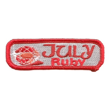 12 pieces 2" Custom Activity Scouts Applique Fun Patches - Birthstone-July-Ruby Patch
