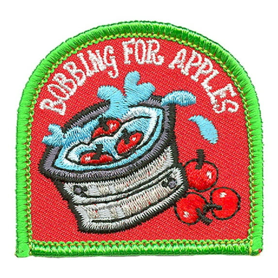 12 pieces 2" Custom Activity Scouts Applique Fun Patches - Bobbing For Apples Patch