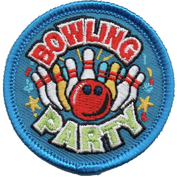 12 pieces 2" Custom Activity Scouts Applique Fun Patches - Bowling Party Patch 1