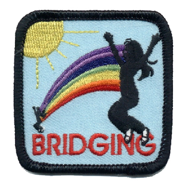 12 pieces 2" Custom Activity Scouts Applique Fun Patches - Bridging (Rainbow & Sun) Patch