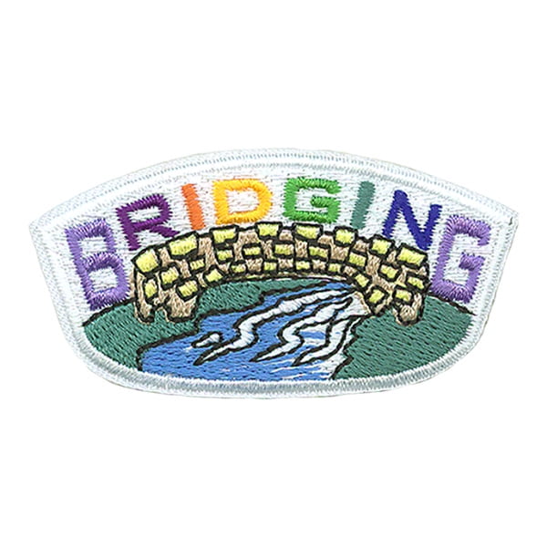 12 pieces 2" Custom Activity Scouts Applique Fun Patches - Bridging (Stone Bridge) Patch