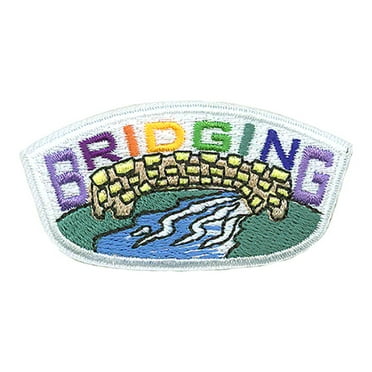 12 pieces 2" Custom Activity Scouts Applique Fun Patches - Bridging (Stone Bridge) Patch