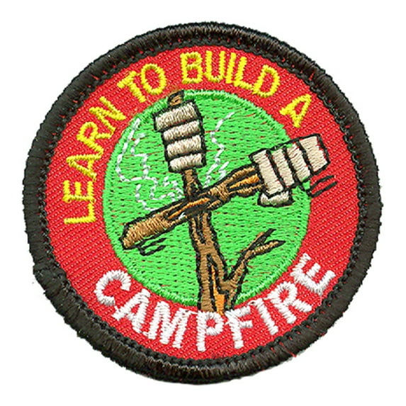 12 pieces 2" Custom Activity Scouts Applique Fun Patches - Build A Campfire Patch