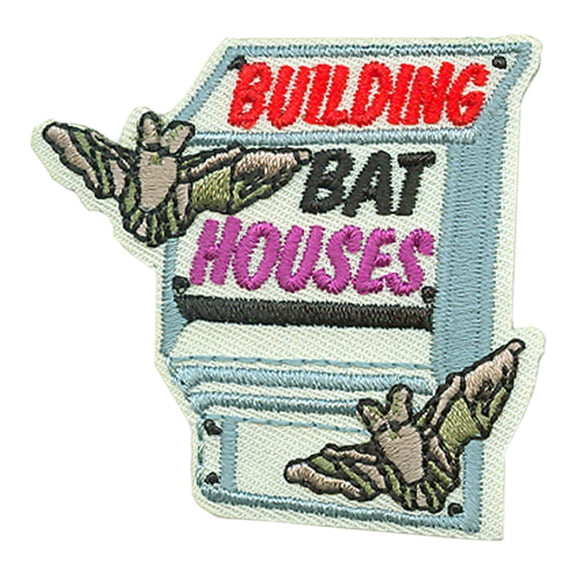 12 pieces 2" Custom Activity Scouts Applique Fun Patches - Building Bat Houses Patch