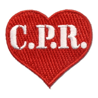 12 pieces 2" Custom Activity Scouts Applique Fun Patches - C.P.R. (Heart) Patch