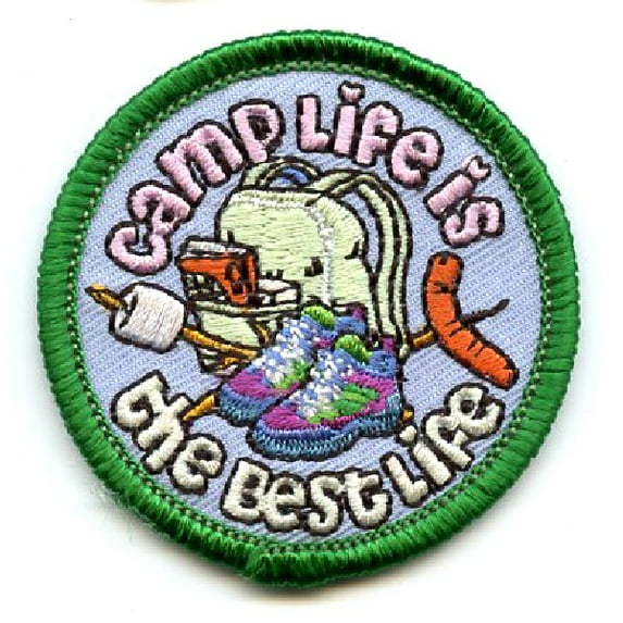 12 pieces 2" Custom Activity Scouts Applique Fun Patches - Camp Life Is The Best Patch