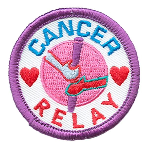 12 pieces 2" Custom Activity Scouts Applique Fun Patches - Cancer Relay Patch