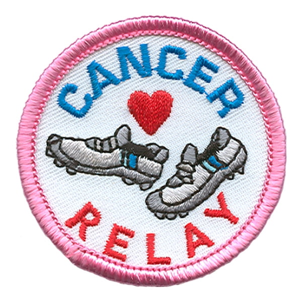 12 pieces 2" Custom Activity Scouts Applique Fun Patches - Cancer Relay (Shoes) Patch