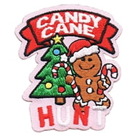 12 pieces 2" Custom Activity Scouts Applique Fun Patches - Candy Cane Hunt Patch