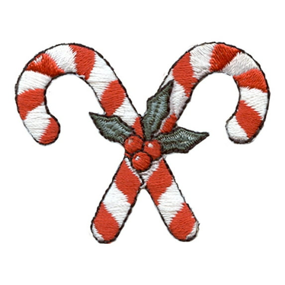12 pieces 2" Custom Activity Scouts Applique Fun Patches - Candy Canes Crossed Patch