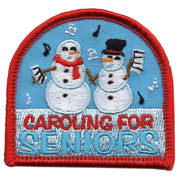 12 pieces 2" Custom Activity Scouts Applique Fun Patches - Caroling For Seniors