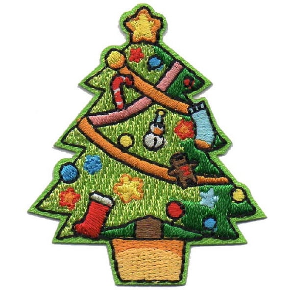 12 pieces 2" Custom Activity Scouts Applique Fun Patches - Christmas Tree Patch