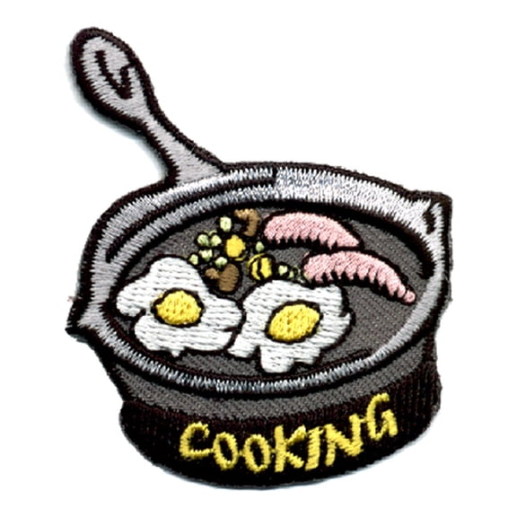 12 pieces 2" Custom Activity Scouts Applique Fun Patches - Cooking (Frying Pan) Patch