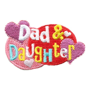 12 pieces 2" Custom Activity Scouts Applique Fun Patches - Dad & Daughter (Hearts) Patch