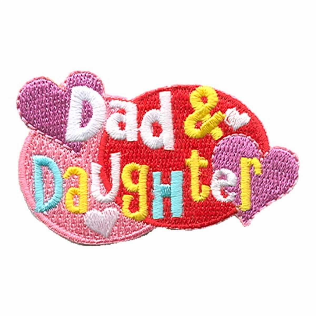 12 pieces 2" Custom Activity Scouts Applique Fun Patches - Dad & Daughter (Hearts) Patch