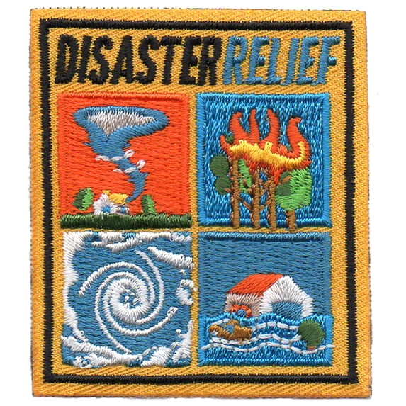 12 pieces 2" Custom Activity Scouts Applique Fun Patches - Disaster Relief Patch