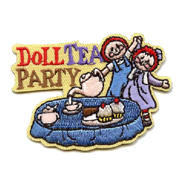12 pieces 2" Custom Activity Scouts Applique Fun Patches - Doll Tea Party Patch