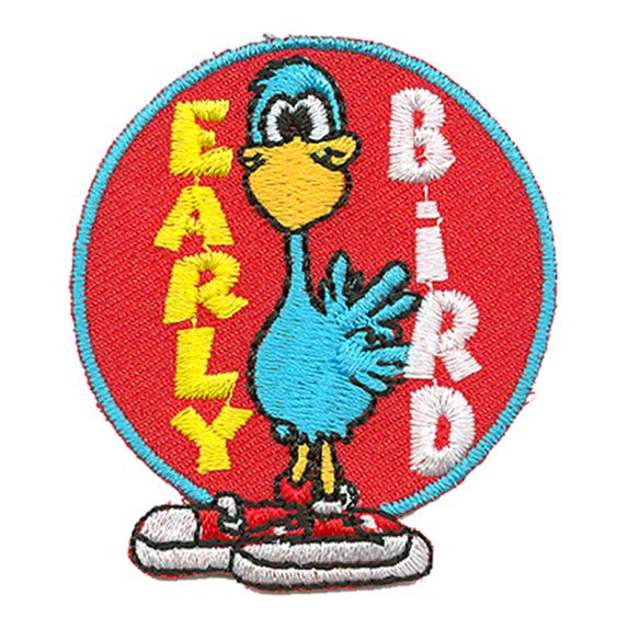 12 pieces 2" Custom Activity Scouts Applique Fun Patches - Early Bird Patch 1