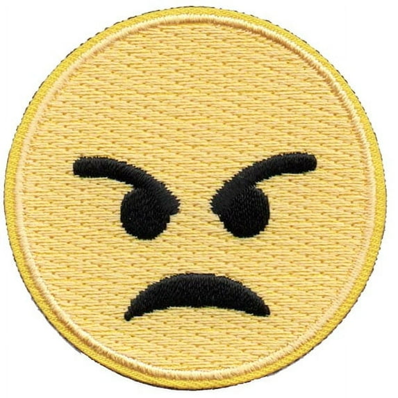 12 pieces 2" Custom Activity Scouts Applique Fun Patches - Emoji - Angry Patch