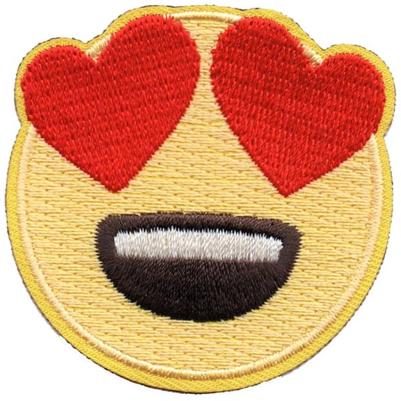 12 pieces 2" Custom Activity Scouts Applique Fun Patches - Emoji - Heart Eyes Patch