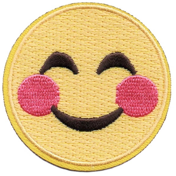 12 pieces 2" Custom Activity Scouts Applique Fun Patches - Emoji - Smiling Eyes Patch