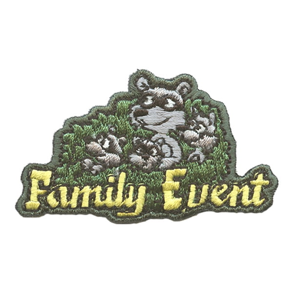 12 pieces 2" Custom Activity Scouts Applique Fun Patches - Family Event (Raccoons) Patch