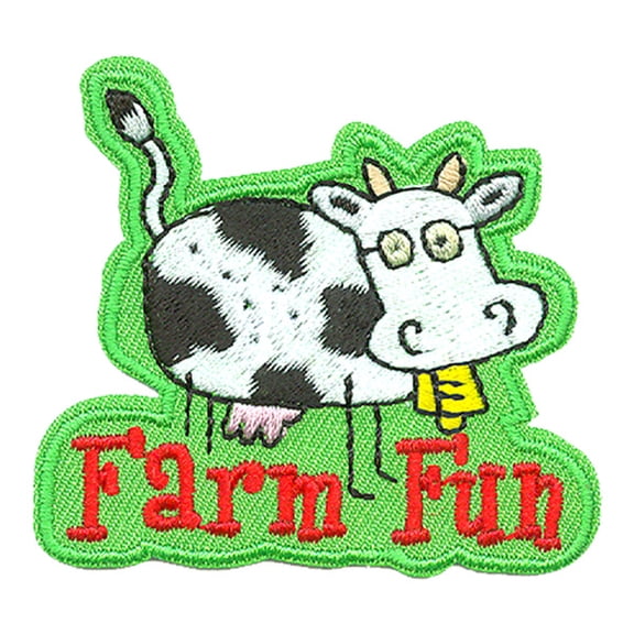 12 pieces 2" Custom Activity Scouts Applique Fun Patches - Farm Fun Patch