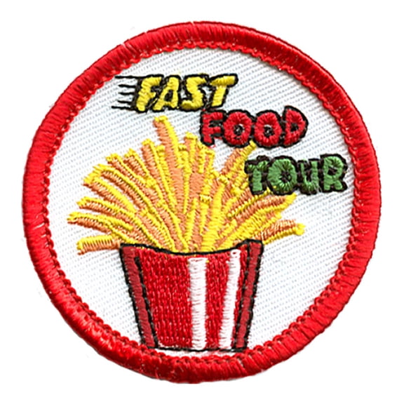12 pieces 2" Custom Activity Scouts Applique Fun Patches - Fast Food Tour (Fries) Patch