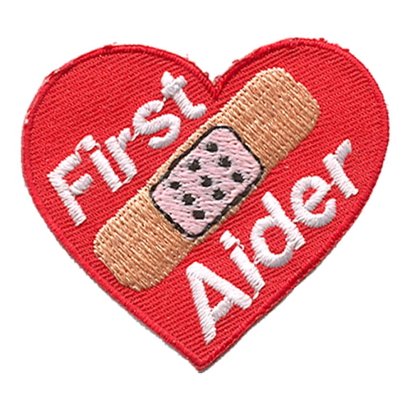 12 pieces 2" Custom Activity Scouts Applique Fun Patches - First Aider (Heart) Patch