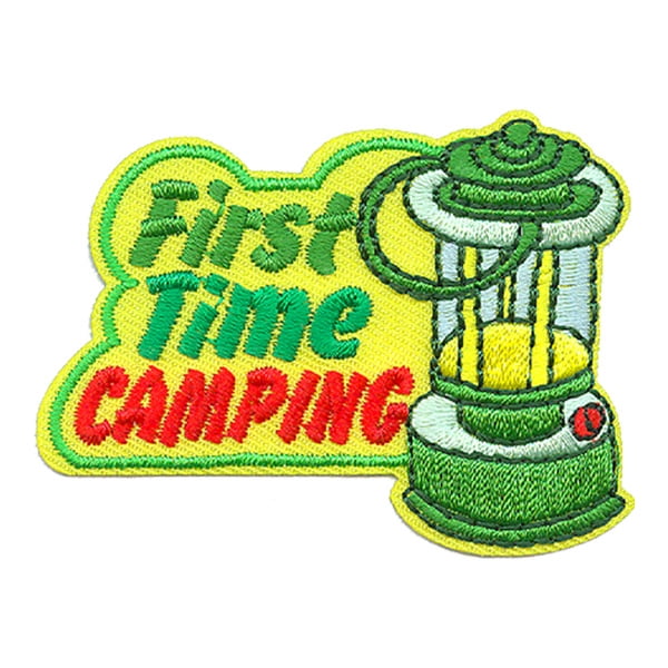 12 pieces 2" Custom Activity Scouts Applique Fun Patches - First Time Camping Patch 1
