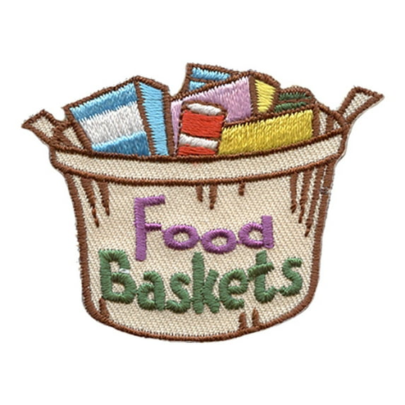 12 pieces 2" Custom Activity Scouts Applique Fun Patches - Food Baskets Patch
