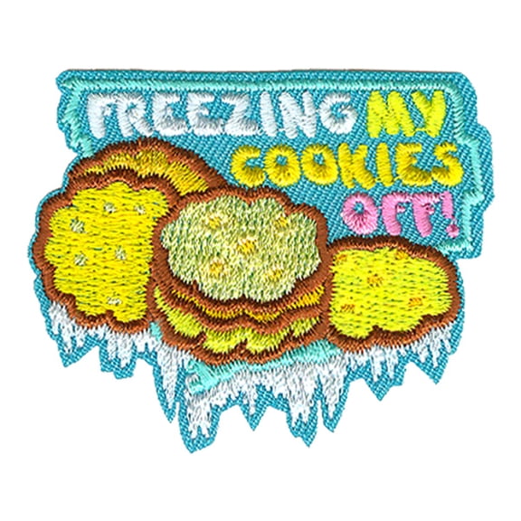 12 pieces 2" Custom Activity Scouts Applique Fun Patches - Freezing My Cookies Off Patch