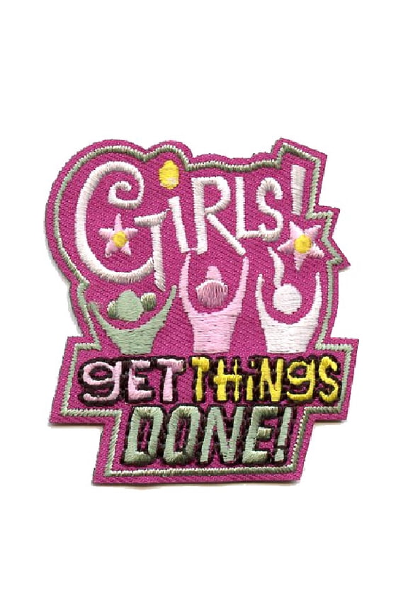 12 pieces 2" Custom Activity Scouts Applique Fun Patches - Girls Get Things Done Patch