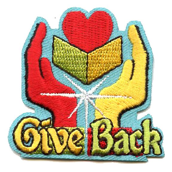 12 pieces 2" Custom Activity Scouts Applique Fun Patches - Give Back Patch 1