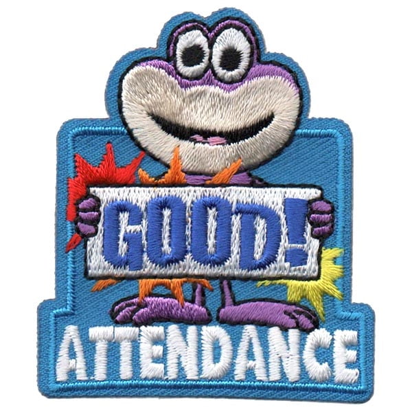 12 pieces 2" Custom Activity Scouts Applique Fun Patches - Good Attendance Patch 1