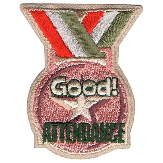12 pieces 2" Custom Activity Scouts Applique Fun Patches - Good Attendance Patch 3
