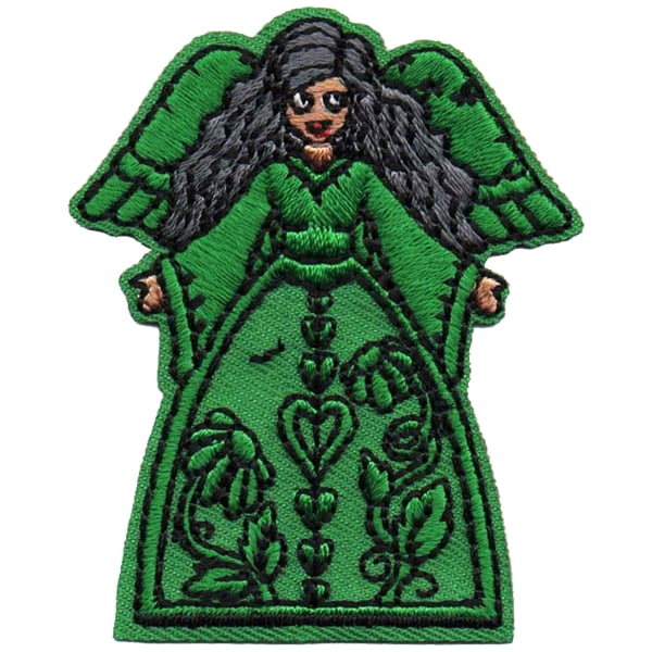 12 pieces 2" Custom Activity Scouts Applique Fun Patches - Green Angel (Dark Hair) Patch