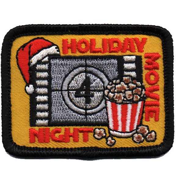 12 pieces 2" Custom Activity Scouts Applique Fun Patches - Holiday Movie Night Patch