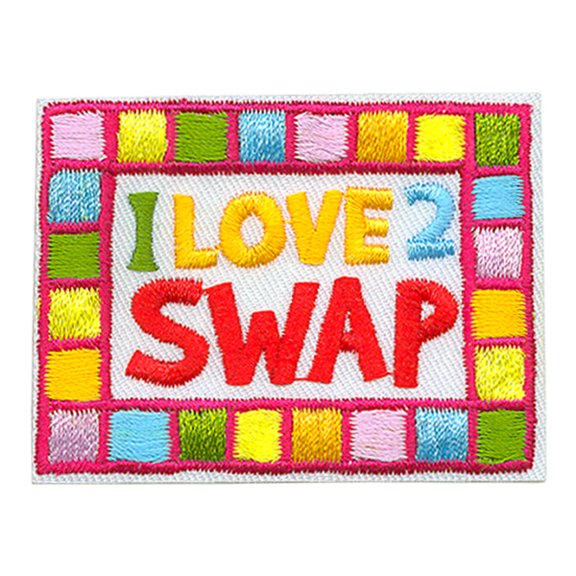 12 pieces 2" Custom Activity Scouts Applique Fun Patches - I Love 2 Swap Patch 1