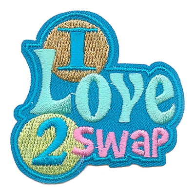 12 pieces 2" Custom Activity Scouts Applique Fun Patches - I Love 2 Swap Patch 2