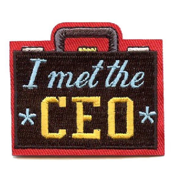 12 pieces 2" Custom Activity Scouts Applique Fun Patches - I Met The CEO Patch