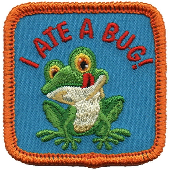 12 pieces 2" Custom Activity Scouts Applique Fun Patches - I ate a Bug! Patch