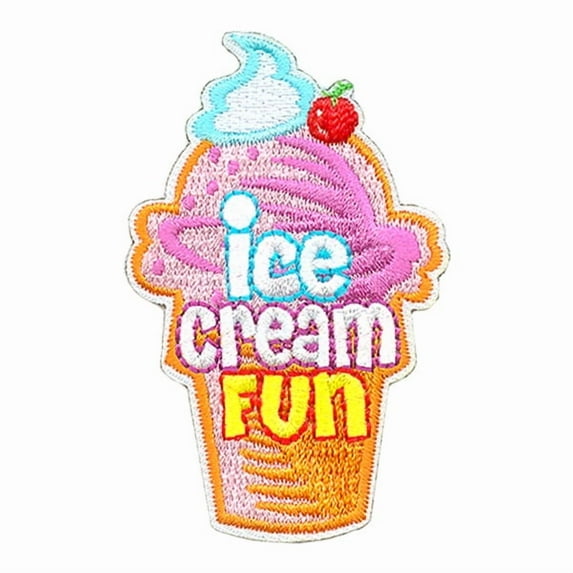 12 pieces 2" Custom Activity Scouts Applique Fun Patches - Ice Cream Fun Patch