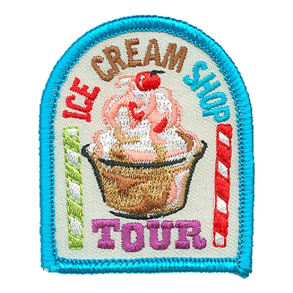 12 pieces 2" Custom Activity Scouts Applique Fun Patches - Ice Cream Shop Tour Patch