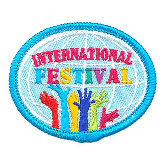 12 pieces 2" Custom Activity Scouts Applique Fun Patches - International Festival Patch