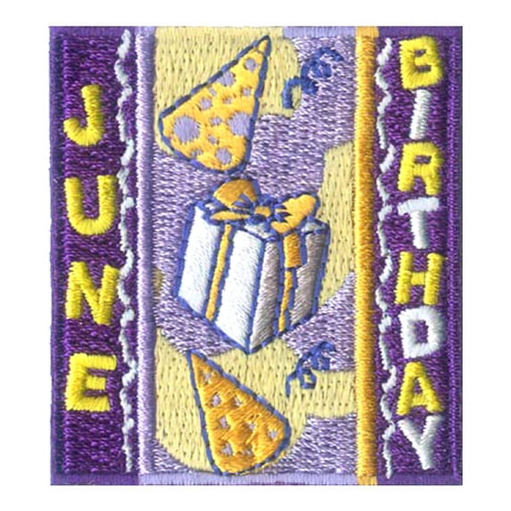 12 pieces 2" Custom Activity Scouts Applique Fun Patches - June Birthday Patch