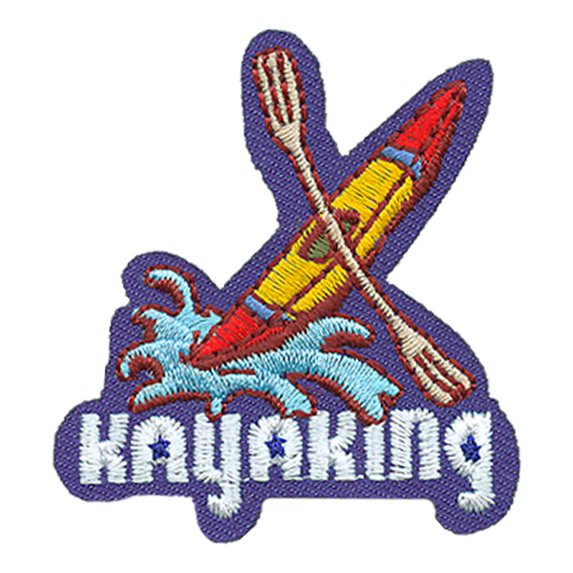 12 pieces 2" Custom Activity Scouts Applique Fun Patches - Kayaking Patch